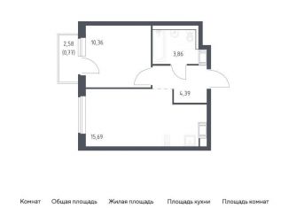 Продам 1-комнатную квартиру, 35.1 м2, Виллозское городское поселение