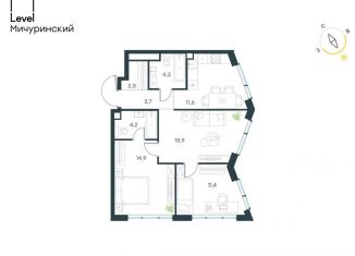 Продам трехкомнатную квартиру, 68.4 м2, Москва