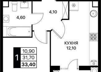 1-комнатная квартира на продажу, 33.4 м2, Ростовская область