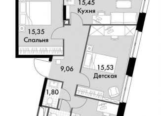 3-комнатная квартира на продажу, 71.2 м2, поселение Московский, улица Татьянин Парк, 14к3