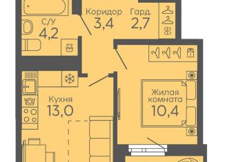 Продам 1-комнатную квартиру, 35.3 м2, Свердловская область, Новосинарский бульвар, 6