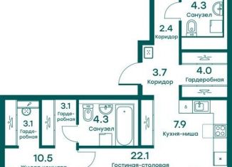 Продажа 3-комнатной квартиры, 83.6 м2, Московская область