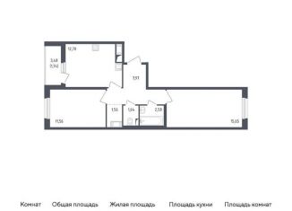 Продается двухкомнатная квартира, 55.4 м2, Колпино, жилой комплекс Астрид, 10, ЖК Астрид