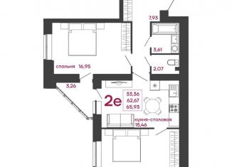 Продается двухкомнатная квартира, 65.9 м2, Пенза, Железнодорожный район, улица Измайлова, 41В
