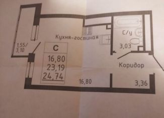 Однокомнатная квартира на продажу, 24.7 м2, село Михайловка, Новоуфимская улица, 17