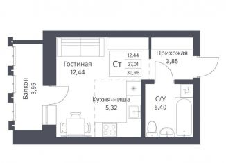Продаю квартиру студию, 27 м2, Новосибирская область
