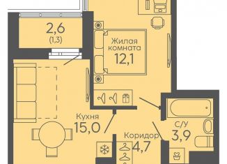 Однокомнатная квартира на продажу, 37 м2, Свердловская область, Новосинарский бульвар, 6
