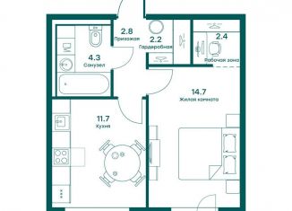 Продается 1-ком. квартира, 38.4 м2, село Перхушково