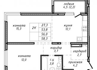 Продаю 2-комнатную квартиру, 56 м2, Новосибирск, Ленинский район, улица Связистов, 162к3с