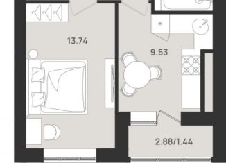 Продается 1-комнатная квартира, 35.1 м2, Калининградская область