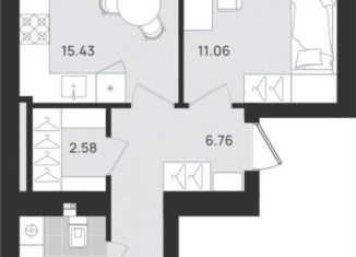 Продажа двухкомнатной квартиры, 55.3 м2, Калининград
