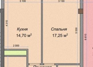 Продам 1-комнатную квартиру, 46.8 м2, Нальчик, улица Тарчокова, 127А, район Горная