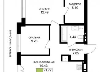 Продажа двухкомнатной квартиры, 63.5 м2, Гурьевск