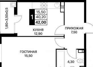 Продаю однокомнатную квартиру, 42 м2, Ростов-на-Дону