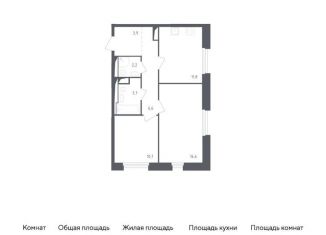 Продается 2-комнатная квартира, 54.9 м2, рабочий посёлок Заречье, жилой комплекс Заречье Парк, к3.1