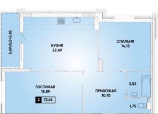 Продается 2-комнатная квартира, 75 м2, Краснодар, улица Григория Булгакова, 8, Прикубанский округ