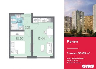 Однокомнатная квартира на продажу, 30.7 м2, Санкт-Петербург, метро Гражданский проспект