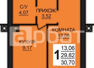 Продаю 1-комнатную квартиру, 31.2 м2, деревня Дерябиха, деревня Дерябиха, 81