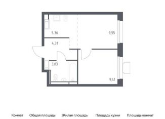 Продается однокомнатная квартира, 32.5 м2, посёлок Мирный, жилой комплекс Томилино Парк, к5.4