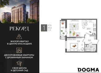 Продаю однокомнатную квартиру, 47.6 м2, Краснодар, микрорайон Черемушки