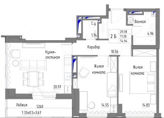 Продаю трехкомнатную квартиру, 74.9 м2, Ростовская область, проспект Стачки, 215Б