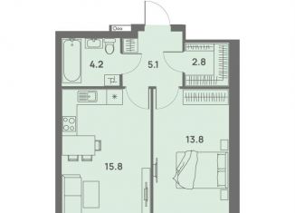 2-комнатная квартира на продажу, 41.7 м2, Пермь