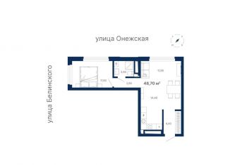Продам 1-комнатную квартиру, 48.8 м2, Екатеринбург, Шатурская улица