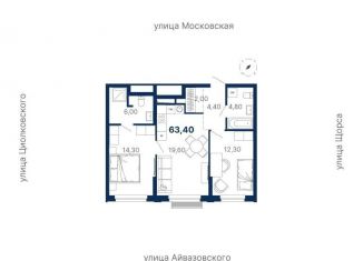 Продается 2-ком. квартира, 63.4 м2, Екатеринбург, улица Айвазовского, 52, метро Чкаловская
