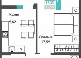 1-комнатная квартира на продажу, 37.4 м2, Крым