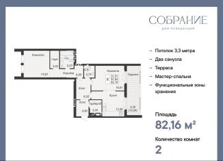 Продажа двухкомнатной квартиры, 82.2 м2, Ростовская область, Социалистическая улица, 118