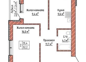 Продаю двухкомнатную квартиру, 52.2 м2, Самара, метро Алабинская