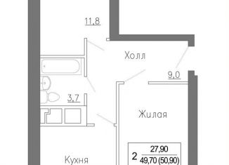 Продам двухкомнатную квартиру, 50.9 м2, Московская область, жилой комплекс ЗаМитино, к1