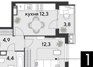 Продам однокомнатную квартиру, 37.7 м2, Краснодар, Прикубанский округ