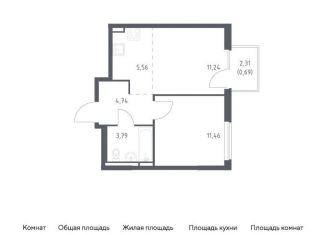 Продаю 1-комнатную квартиру, 37.5 м2, Московская область