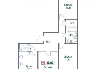 Продается 3-комнатная квартира, 85.9 м2, Ленинградская область
