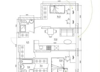 Продается квартира свободная планировка, 62.6 м2, Кемерово