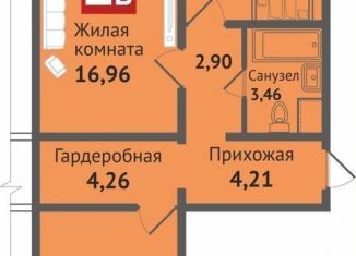 Продается двухкомнатная квартира, 64.8 м2, посёлок городского типа Медведево, улица Дмитрия Средина, поз25