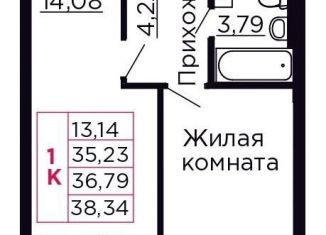 Продам 1-комнатную квартиру, 36.8 м2, Ростовская область
