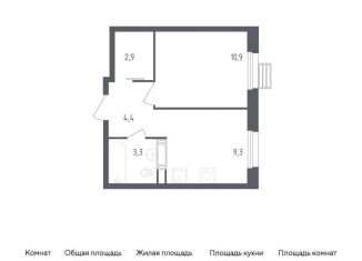 Продам 1-комнатную квартиру, 30.8 м2, деревня Столбово, проспект Куприна, 36к1