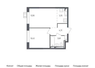 Продам 1-комнатную квартиру, 35.7 м2, Московская область, микрорайон Пригород Лесное, к5.2