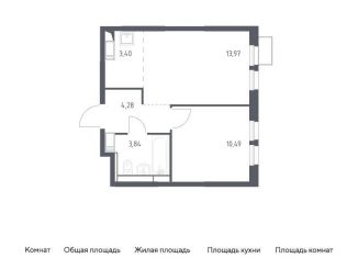 Продается 1-комнатная квартира, 36 м2, деревня Путилково