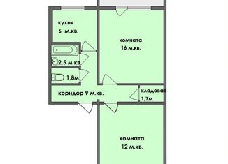 Продам двухкомнатную квартиру, 45.6 м2, Челябинск, улица Молодогвардейцев, 68, Калининский район