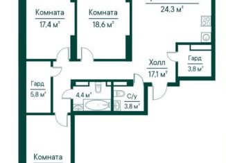 Продажа трехкомнатной квартиры, 114 м2, Самарская область
