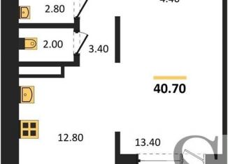 Продажа однокомнатной квартиры, 40.7 м2, Новосибирск, улица Николая Островского, 195/5, метро Берёзовая роща