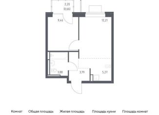 Однокомнатная квартира на продажу, 35.3 м2, Московская область, жилой комплекс Прибрежный Парк, 10.1