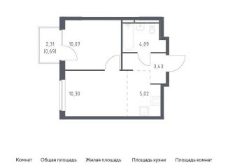 Продаю 1-комнатную квартиру, 33.6 м2, Московская область
