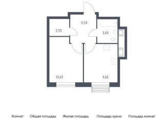 Продается 1-комнатная квартира, 32 м2, поселение Мосрентген, жилой комплекс Квартал Румянцево, к2