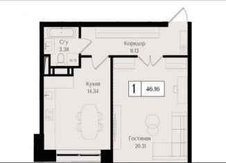 Продается однокомнатная квартира, 46.2 м2, Москва, район Преображенское
