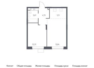 Продам однокомнатную квартиру, 41.7 м2, Балашиха, жилой квартал Новоград Павлино, к34