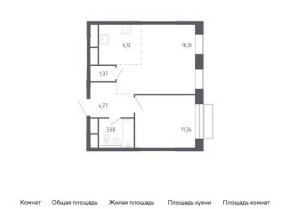 Продаю 1-комнатную квартиру, 43.4 м2, Балашиха, жилой квартал Новоград Павлино, к6